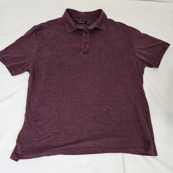 Ermenegildo Zegna Linen Polo Shirt XL Slim Fit Burgundy - Picture 3 of 7